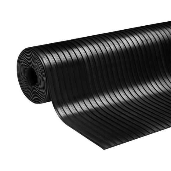 Breedrib rubber vloer| 6mm dik | 100cm breed