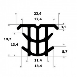 Dilatieprofiel | hoogte 18,2 mm | breedte 23,6 mm