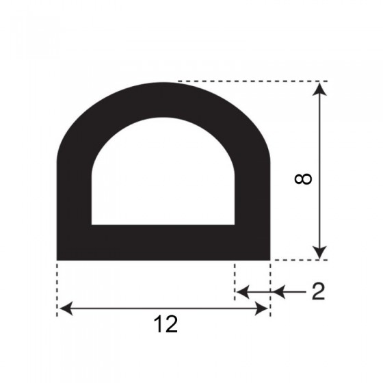 Mosrubber D profiel (tochtprofiel)