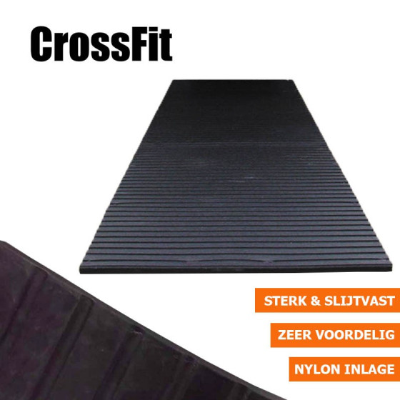 Crossfit rubbermat fitnessvloer | 10mm dik | 183m x 122cm Crossfit rubbermat fitnessvloer | 10mm dik | 183m x 122cm