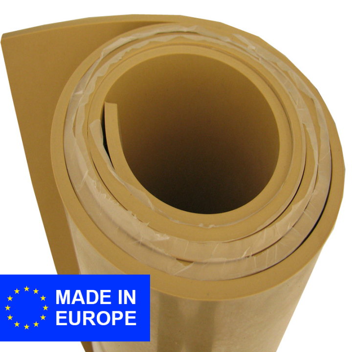 Para plaatrubber (natuurrubber) Beige 5mm dik 140cm breed
