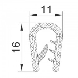 PVC klemprofiel met metalen...