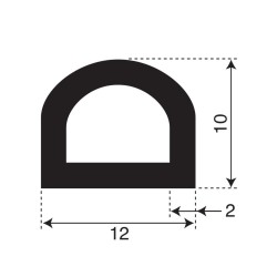 Mosrubber D profiel (tochtprofiel)