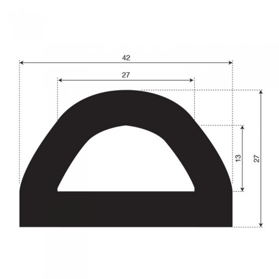 Fenderprofiel | breedte 42mm | hoogte 27mm