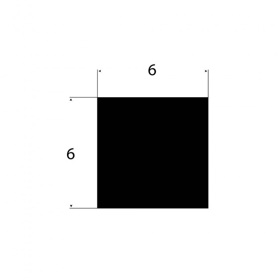 EPDM Volrubber vierkant snoer 6mm x 6mm