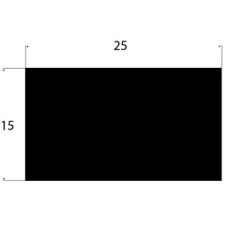 Rubber vierkant snoer 15mm x 25mm