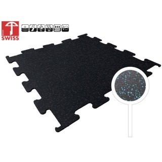 Sportvloer ProfiGym puzzel tegel Zwart/Blauw 15mm dik 100cm x 100cm
