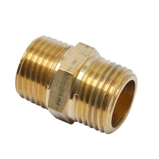 Messing Dubbele Nippel 1/2" Per stuk