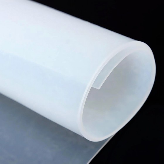 Siliconen Plaatrubber Transparant | 10mm dik | 120cm breed | rol 10 meter