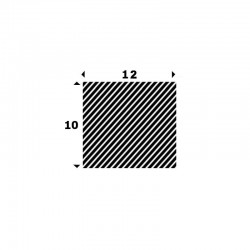 EPDM Mosrubber vierkant snoer 10mm x 12mm