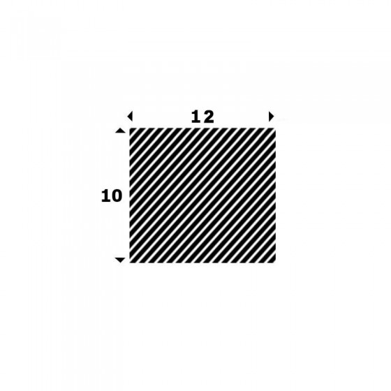 EPDM Mosrubber vierkant snoer 10mm x 12mm