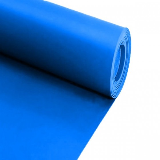 Siliconen Plaatrubber Blauw | 3mm dik | 120cm breed | rol 10 meter