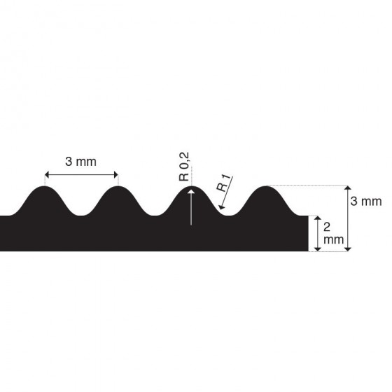 Fijnrib rubber vloer