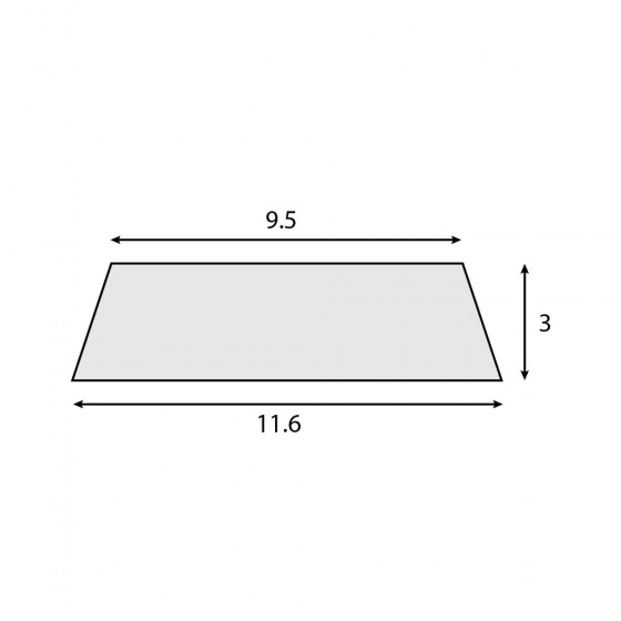 Siliconen Trapezium rechthoekig snoer | 11,6x9,5x3,0 mm | Rol 25 meter