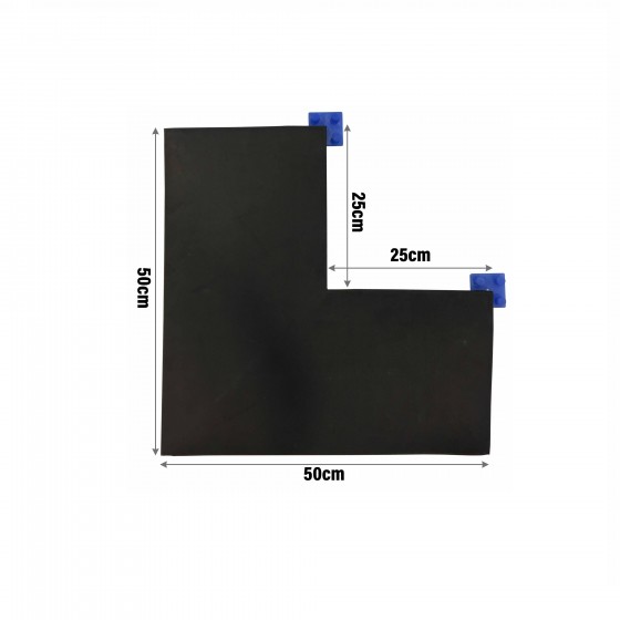 Klik-systeem rubber hoekprofiel | 50cm breed x 50cm lang | 2cm dik