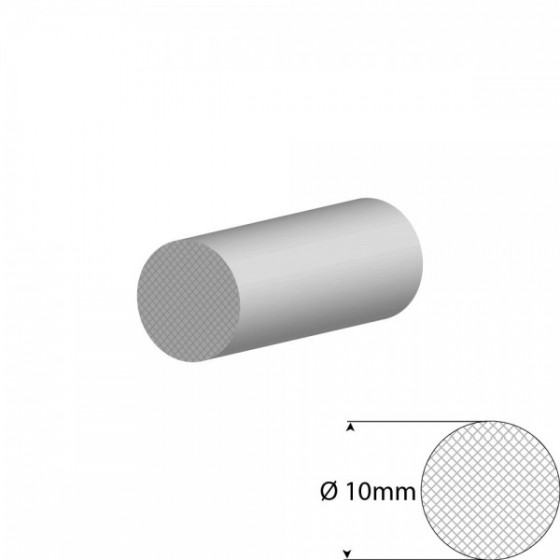 Siliconen wit mosrubber/celrubber rondsnoer Ø 10mm Diameter | Rol 25 meter