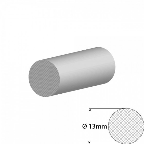 Siliconen wit mosrubber/celrubber rondsnoer Ø 13mm Diameter | Rol 25 meter