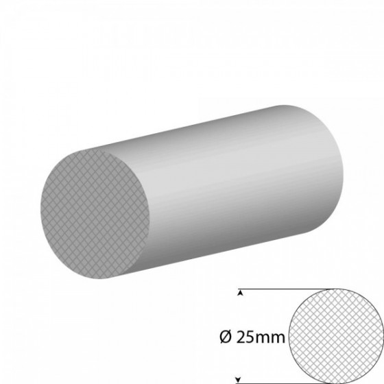 Siliconen wit mosrubber/celrubber rondsnoer Ø 25mm Diameter | Rol 20 meter