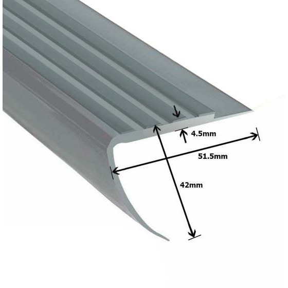 pvc trapprofiel grijs met grijze bies pvc trapprofiel grijs met grijze bies