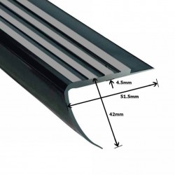 pvc trapprofiel zwart met grijze bies