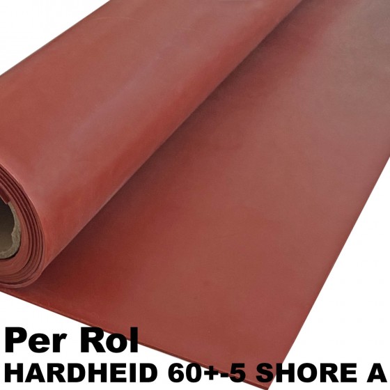 Siliconen Plaatrubber Rood | 120cm breed | Verschillende diktes beschikbaar | Rol 10 meter