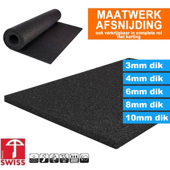 Rijpen Lounge optioneel Beschermingsmat | Granulaat vloer 3mm | Asfalt look rubber