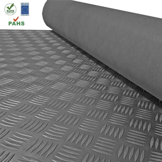 Traanplaat rubber vloer met anti slip profiel