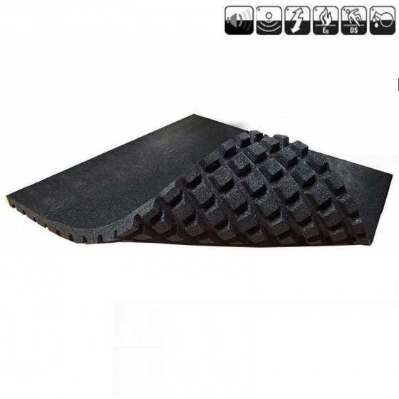 Sportvloer rubber tegel ZWART | 100cm x 100cm | 4.3cm dik