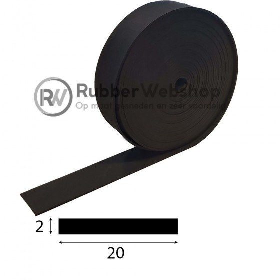 Rubberband 2x20mm EPDM volrubber | Per 10 meter