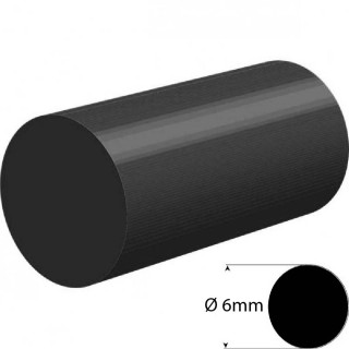 EPDM Rubber rond snoer zwart Ø 6mm Hardheid 60+/-5 Shore A