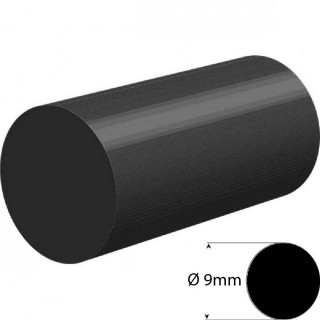 EPDM Rubber rond snoer zwart Ø 9mm Hardheid 60+/-5 Shore A