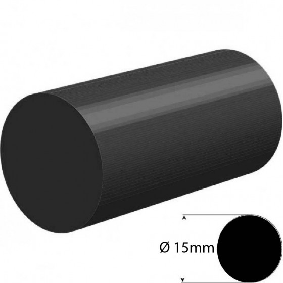 EPDM Rubber rond snoer zwart Ø 15mm | Hardheid 60+/-5 Shore A