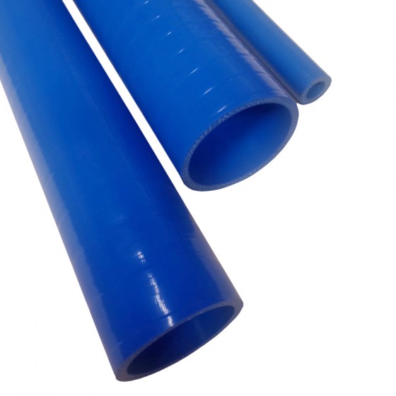Siliconen slang blauw met zeer stevige inlage Ø Inwendig 25mm - Ø Uitwendig 35mm 1 meter lengte