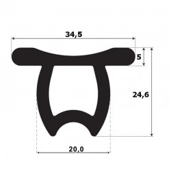 Omegaprofiel | breedte 34,5mm | hoogte 24,6mm