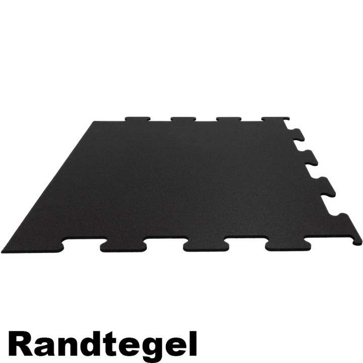 Sportvloer ProfiGym puzzel tegel Pure Black 15mm dik 100cm x 100cm