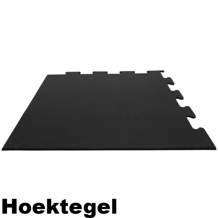 Sportvloer ProfiGym puzzel tegel Pure Black 15mm dik 100cm x 100cm
