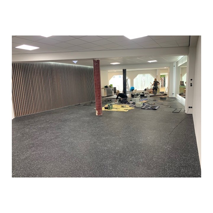 Sportvloer ProfiGym puzzel tegel Zwart/Grijs 15mm dik 100cm x 100cm