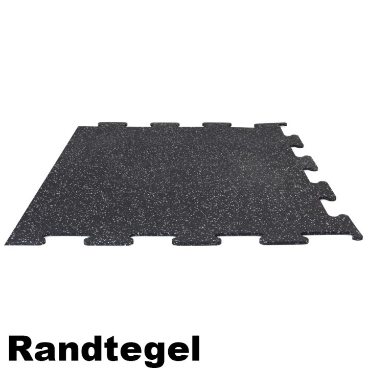 Sportvloer ProfiGym puzzel tegel Zwart/Grijs 15mm dik 100cm x 100cm
