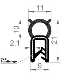 Volrubber EPDM klemprofiel...