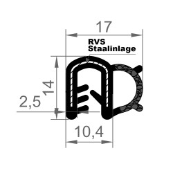 EPDM Rubber klemprofiel met...