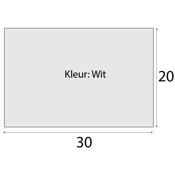 Wit siliconen mosrubber rechthoekig snoer 20mm x 30mm