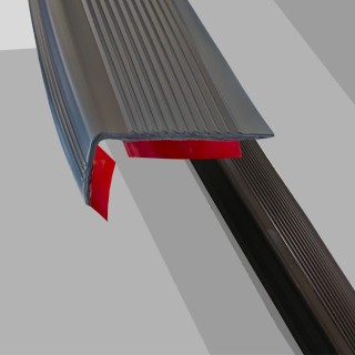 Trapneus profiel (trapprofiel) PVC met zelfklevende laag Zwart - 49,5x22,1mm