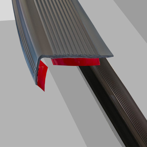 Trapneus profiel (trapprofiel) PVC met zelfklevende laag Zwart - 49,5x22,1mm Trapneus profiel (trapprofiel) PVC met zelfklevende laag Zwart - 49,5x22,1mm