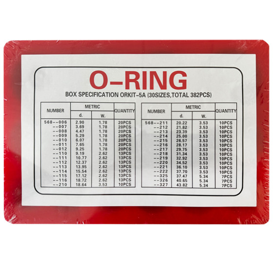 Zwarte O-ringen - ORKIT5A  | 382 ringen | 30 maten