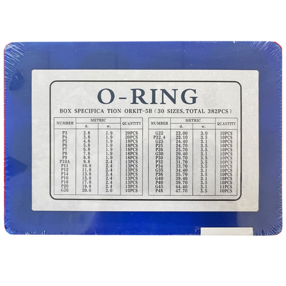 Zwarte O-ringen - ORKIT5B | 382 ringen | 30 maten Zwarte O-ringen - ORKIT5B | 382 ringen | 30 maten