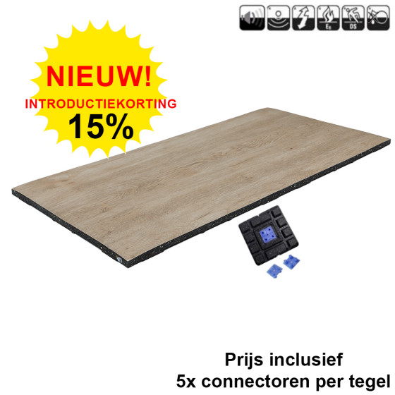 rubber tegel met hout motief | houtlook rubber tegel