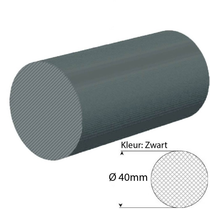 EPDM Mosrubber Snoer Zwart | Ø 40mm