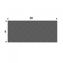 EPDM Mosrubber rechthoekig snoer 5mm x 20mm - Rubber Webshop