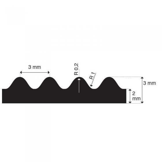 Fijnrib rubber vloer