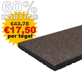 rubber tegel 4cm zwart met oranje spikkels